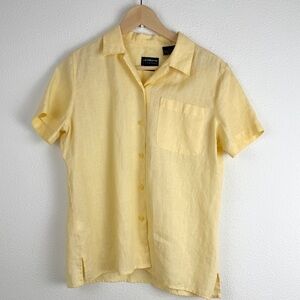 Liz Claiborne 100% Irish Linen Camp Button Down Boxy Shirt Liz Sport Small